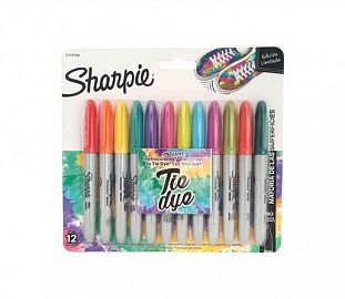 MARCADOR PERMANENTE SHARPIE TIE DYE FINO BL X12